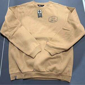 Salty Crew Camel with Navy writing Crewneck Sweatshirt size small men’s